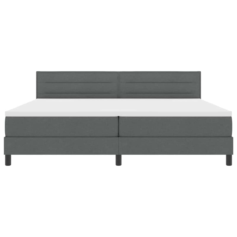 vidaXL Boxrugós ágy matracmal Sötétszürke 200 x 200 cm szövet