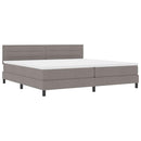 vidaXL Boxrugós ágy LED szalagokkal Tópszínű 200 x 200 cm szövet