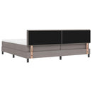 vidaXL Boxrugós ágy LED szalagokkal Tópszínű 200 x 200 cm szövet