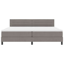 vidaXL Boxrugós ágy LED szalagokkal Tópszínű 200 x 200 cm szövet