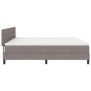 vidaXL Boxrugós ágy LED szalagokkal Tópszínű 200 x 200 cm szövet