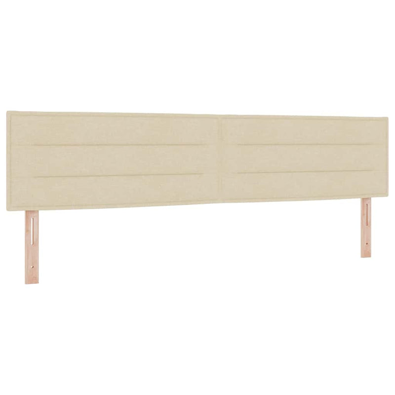 vidaXL Boxrugós ágy matracmal fejtámlával Krém 200 x 200 cm szövet