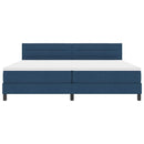 vidaXL Boxrugós ágy matracmal leddel Kék 200 x 200 cm szövet