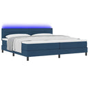 vidaXL Boxrugós ágy matracmal leddel Kék 200 x 200 cm szövet