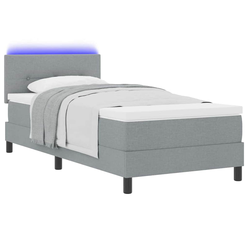 vidaXL Boxrugós ágy matracmal Világosszürke 80 x 200 cm szövet