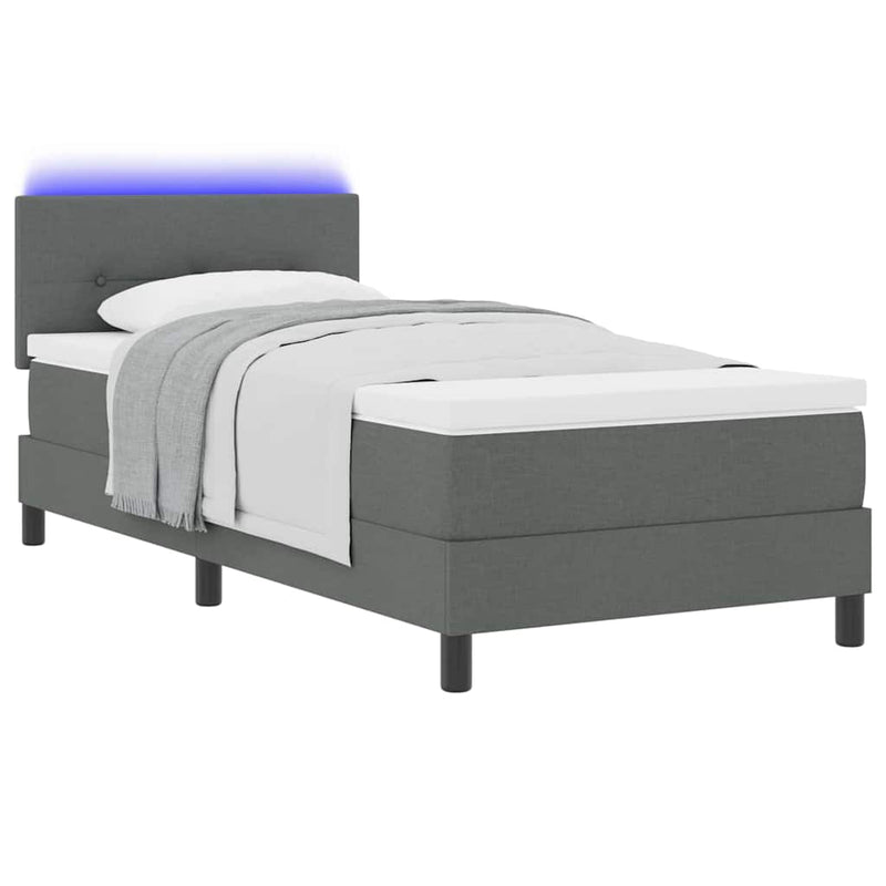 vidaXL Boxrugós ágy matracmal Sötétszürke 80 x 200 cm szövet