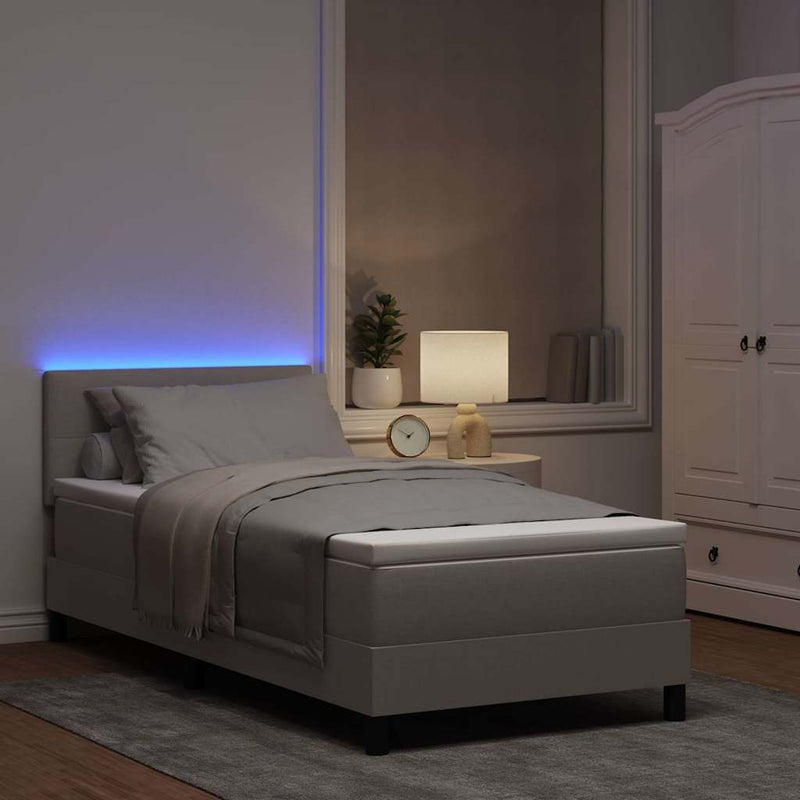 vidaXL Boxrugós ágy matracmal fejtámlával Tópszínű 80 x 200 cm szövet