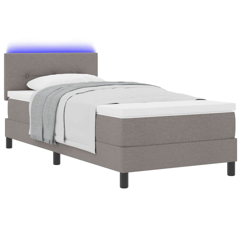 vidaXL Boxrugós ágy matracmal fejtámlával Tópszínű 80 x 200 cm szövet