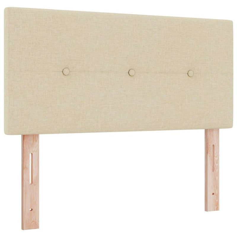 vidaXL Boxrugós ágy matracmal fejtámlával Krém 80 x 200 cm szövet