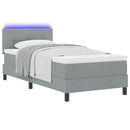 vidaXL Boxrugós ágy matracmal leddel Világosszürke 90 x 200 cm szövet
