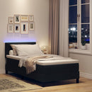 vidaXL Boxrugós ágy matracmal leddel Fekete 90 x 200 cm szövet