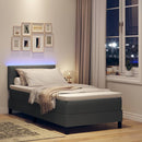 vidaXL Boxrugós ágy LED szalagokkal Sötétszürke 100 x 200 cm szövet