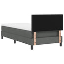 vidaXL Boxrugós ágy LED szalagokkal Sötétszürke 100 x 200 cm szövet