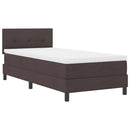 vidaXL Boxrugós ágy matracmal leddel Sötét Barna 100 x 200 cm szövet