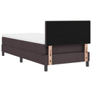 vidaXL Boxrugós ágy matracmal leddel Sötét Barna 100 x 200 cm szövet