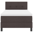 vidaXL Boxrugós ágy matracmal leddel Sötét Barna 100 x 200 cm szövet