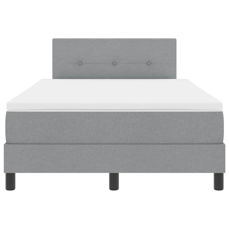 vidaXL Boxrugós ágy matracmal Világosszürke 120 x 190 cm szövet