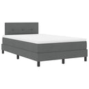 vidaXL Boxrugós ágy LED szalagokkal Sötétszürke 120 x 190 cm szövet