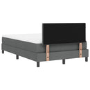 vidaXL Boxrugós ágy LED szalagokkal Sötétszürke 120 x 190 cm szövet