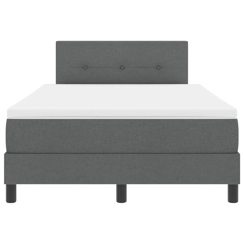 vidaXL Boxrugós ágy matracmal Sötétszürke 120 x 190 cm szövet