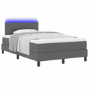 vidaXL Boxrugós ágy LED szalagokkal Sötétszürke 120 x 190 cm szövet