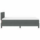vidaXL Boxrugós ágy LED szalagokkal Sötétszürke 120 x 190 cm szövet