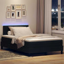 vidaXL Boxrugós ágy matracmal leddel Fekete 120 x 190 cm szövet