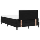 vidaXL Boxrugós ágy matracmal leddel Fekete 120 x 190 cm szövet