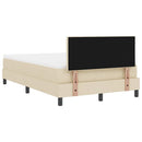 vidaXL Boxrugós ágy LED szalagokkal Krém 120 x 190 cm szövet