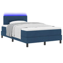 vidaXL Boxrugós ágy LED szalagokkal Kék 120 x 190 cm szövet