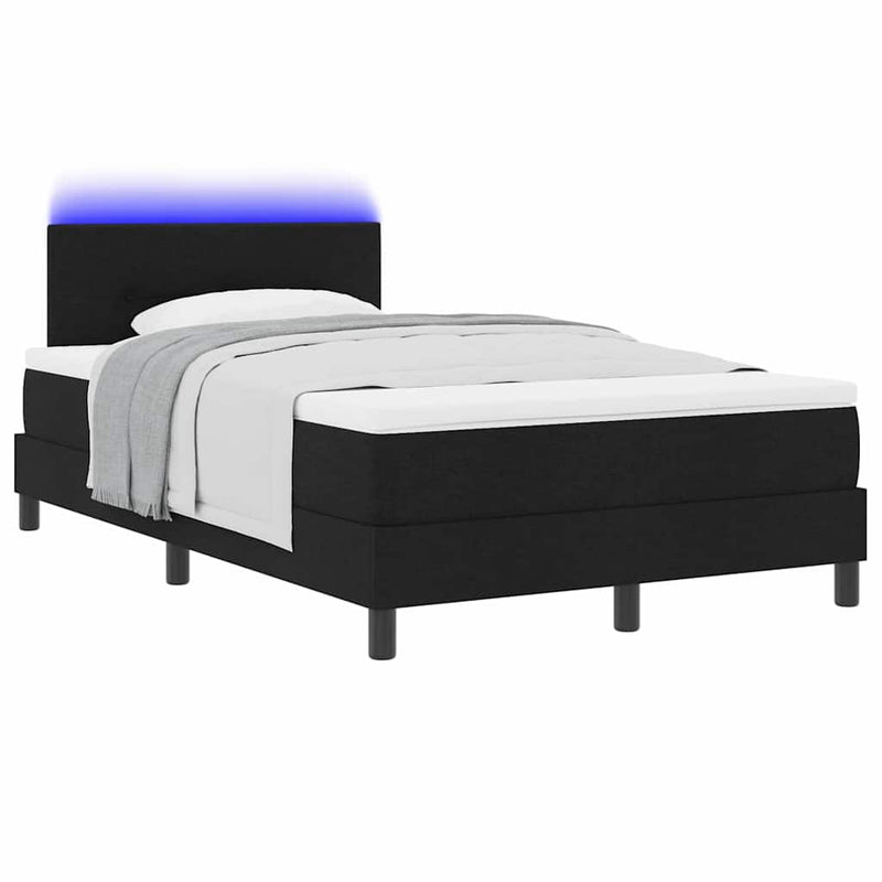 vidaXL Boxrugós ágy matracmal fejtámlával Fekete 120 x 200 cm szövet