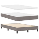 vidaXL Boxrugós ágy LED szalagokkal Tópszínű 120 x 200 cm szövet