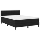 vidaXL Boxrugós ágy LED szalagokkal Fekete 140 x 190 cm szövet