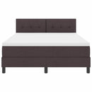 vidaXL Boxrugós ágy matracmal leddel Sötét Barna 140 x 190 cm szövet