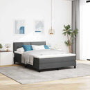 vidaXL Boxrugós ágy matracmal leddel Sötétszürke 140 x 200 cm szövet