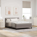vidaXL Boxrugós ágy matracmal leddel Tópszínű 140 x 200 cm szövet