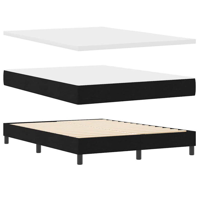 vidaXL Boxrugós ágy matracmal fejtámlával Fekete 160 x 200 cm szövet