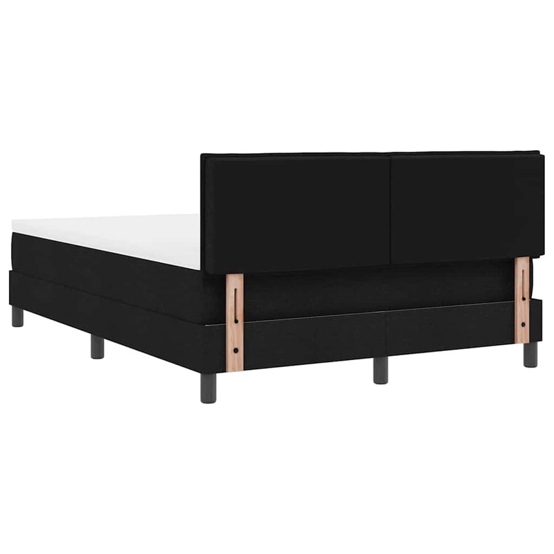 vidaXL Boxrugós ágy matracmal fejtámlával Fekete 160 x 200 cm szövet