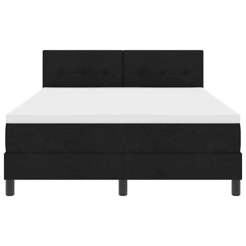vidaXL Boxrugós ágy matracmal fejtámlával Fekete 160 x 200 cm szövet