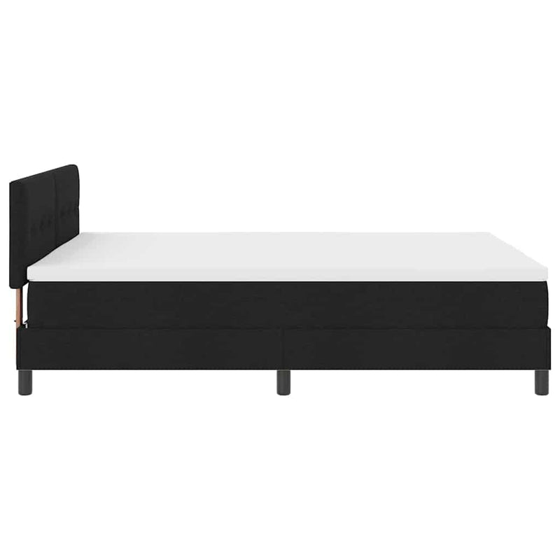 vidaXL Boxrugós ágy matracmal fejtámlával Fekete 160 x 200 cm szövet