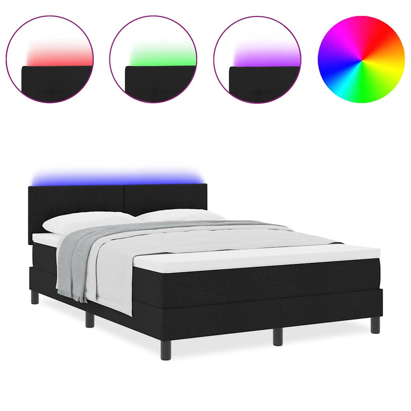 vidaXL Boxrugós ágy matracmal fejtámlával Fekete 160 x 200 cm szövet