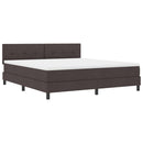 vidaXL Boxrugós ágy LED szalagokkal Sötét Barna 180 x 200 cm szövet