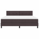 vidaXL Boxrugós ágy LED szalagokkal Sötét Barna 180 x 200 cm szövet