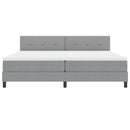 vidaXL Boxrugós ágy matracmal Világosszürke 200 x 200 cm szövet