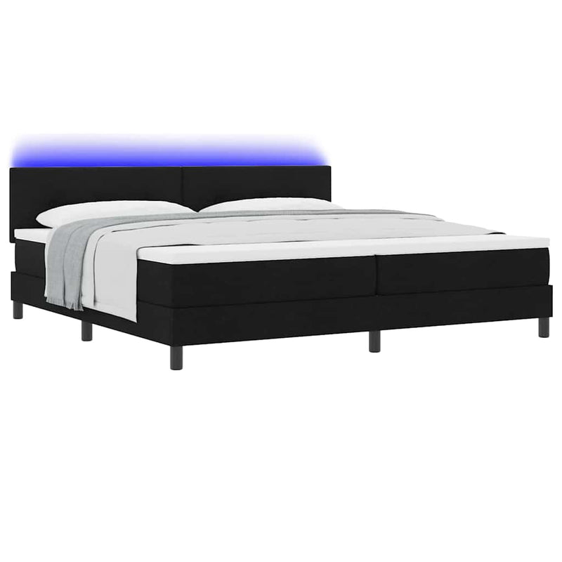 vidaXL Boxrugós ágy matracmal fejtámlával Fekete 200 x 200 cm szövet