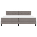 vidaXL Boxrugós ágy LED szalagokkal Tópszínű 200 x 200 cm szövet