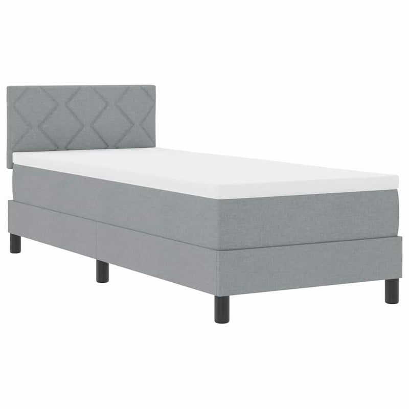 vidaXL Boxrugós ágy matracmal Világosszürke 80 x 200 cm szövet