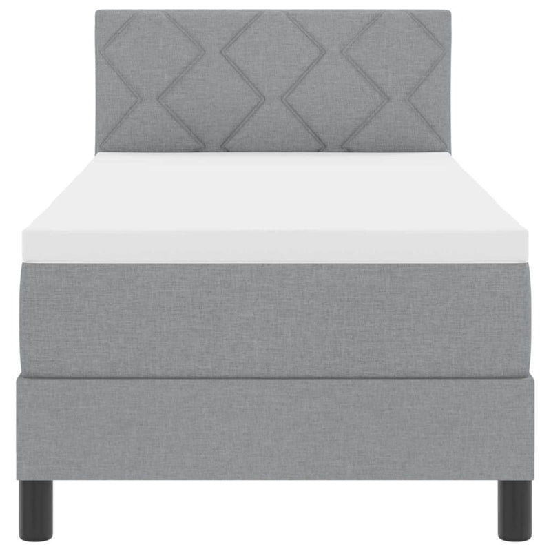 vidaXL Boxrugós ágy matracmal Világosszürke 80 x 200 cm szövet