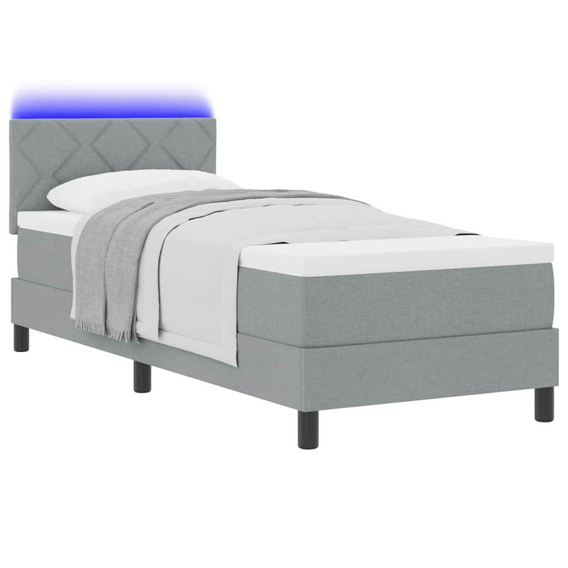 vidaXL Boxrugós ágy matracmal Világosszürke 80 x 200 cm szövet