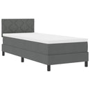 vidaXL Boxrugós ágy matracmal leddel Sötétszürke 80 x 200 cm szövet